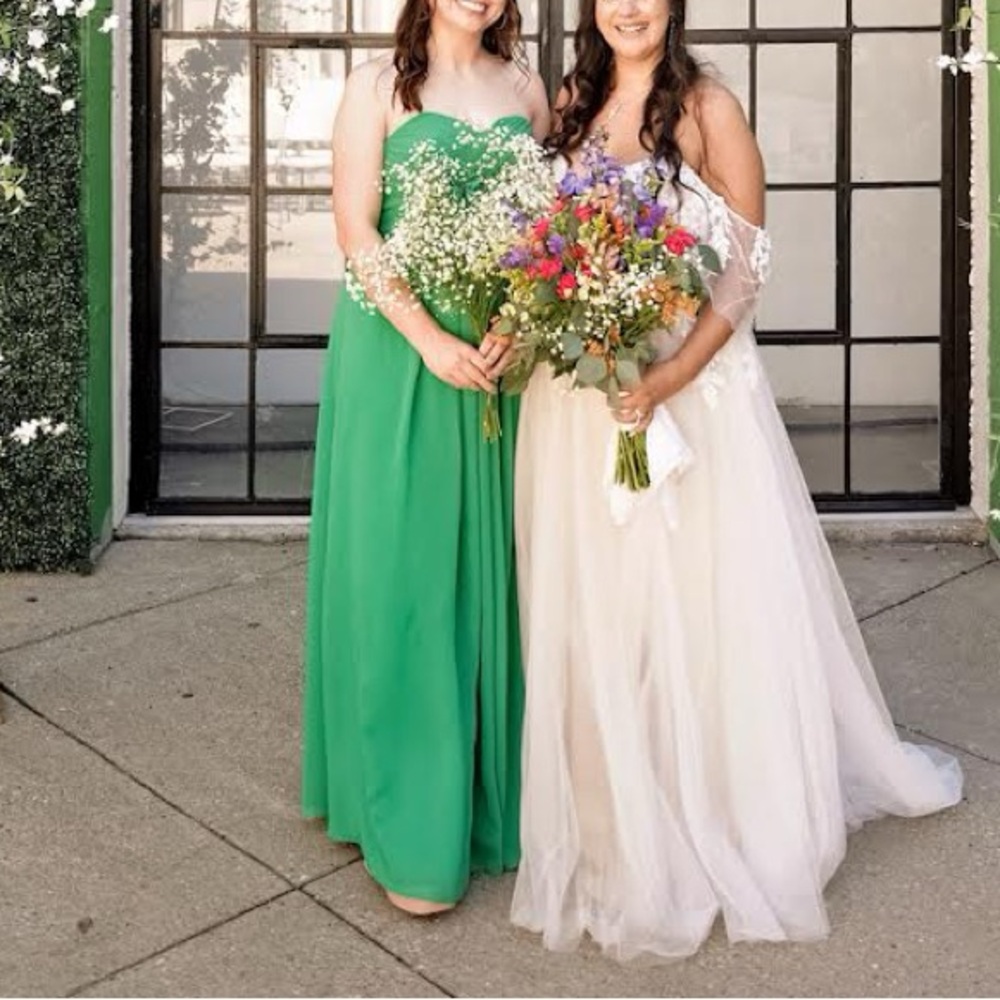 Strapless Kelly Green Floor Length Formal Empire Waist Dress BABARONI